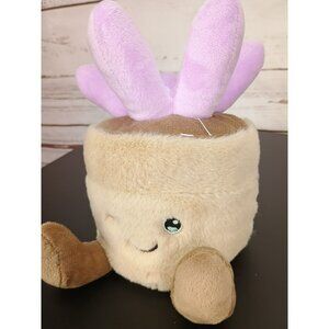 Winking Succulent Plush Toy Soft Beige & Purple 9" Pink Sky Stuffed Cactus Plant